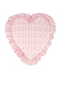 view 1 of 2 Ruffle Heart Pillow in Strawberry Macaroon