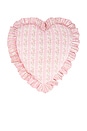 view 2 of 2 Ruffle Heart Pillow in Strawberry Macaroon