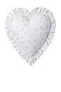 view 1 of 1 Garden Bow Ruffle Heart Pillow in Atlantic Shore
