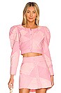 view 1 of 4 Eleora Crop Jacket in Pastel Pink Colorblock