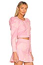 view 2 of 4 Eleora Crop Jacket in Pastel Pink Colorblock