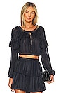 view 1 of 4 Ruffle Popover Top in Midnight