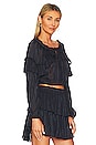 view 2 of 4 Ruffle Popover Top in Midnight