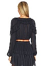 view 3 of 4 Ruffle Popover Top in Midnight