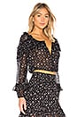 view 2 of 4 Ruffle Popover Top in Black