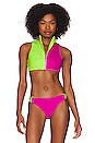 view 1 of 4 x Hurley High Neck Bikini Top in Max Solid Blocked