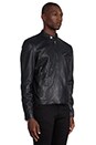view 3 of 7 Leather Biker Jacket in Blue/ Black