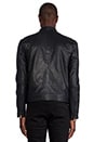 view 4 of 7 Leather Biker Jacket in Blue/ Black