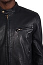 view 6 of 7 Leather Biker Jacket in Blue/ Black