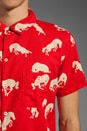 view 5 of 5 Short Sleeve Button Down Shirt in Red Horses