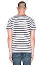 view 3 of 3 1930's Bay Meadows Tee in Admiral Stripe