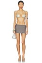 view 5 of 6 The Azzi Wrap Mini Skirt in Gray