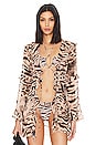 view 1 of 5 the Paradiso Mini Robe in Nude Vintage Leopard