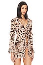 view 3 of 5 the Paradiso Mini Robe in Nude Vintage Leopard