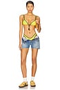 view 4 of 4 The Rielle Top in Yellow & Olive Green