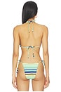view 3 of 5 The Campbell Top in Multi Green Palm Stripe