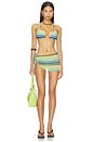 view 4 of 5 The Campbell Top in Multi Green Palm Stripe