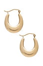 view 2 of 3 Dome Hammock Hoop Earrings in 14k Yellow Gold