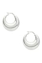 view 2 of 3 La Lune Hoop Earrings in Sterling Silver