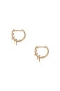 view 2 of 3 Pierced Huggie Earrings in Yellow Gold