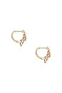 view 3 of 3 Pierced Huggie Earrings in Yellow Gold