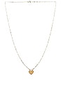view 1 of 2 Heart Padlock Box Link Necklace in Sterling Silver & 14k Yellow Gold