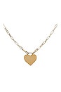 view 2 of 2 Heart Padlock Box Link Necklace in Sterling Silver & 14k Yellow Gold