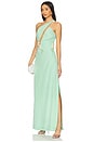 view 1 of 5 Calypso Front Cutout Gown in Solid Green