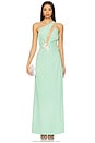 view 2 of 5 Calypso Front Cutout Gown in Solid Green