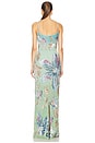 view 4 of 5 Cascade Floralia Fully Embroidered Gown in Pistachio Green
