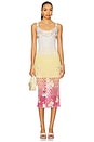 view 1 of 4 VESTIDO MIDI BORDADO COM JOIAS VALERIA in Pink Ombre