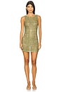 view 1 of 4 Claudia Green Crystal Mini Dress in Nude