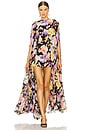 view 1 of 4 Coralia Gathered Cape Dress in Coralia Floral