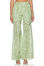 view 1 of 6 Mistleaf Ruffle Printed Pant in Green
