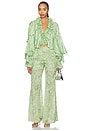 view 5 of 6 Mistleaf Ruffle Printed Pant in Green