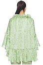 view 3 of 4 Mistleaf Ruffle Printed Top in Green