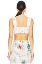 view 3 of 5 Blossom Belle Pleated Crop Top in Pink Multi Floral