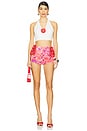 view 4 of 5 Savannah Tank in White & Coral Floral