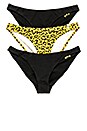 view 1 of 2 ROPA INTERIOR 3 PACK MINI BRIEF in Black & Yellow Leopard