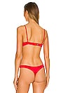view 3 of 4 Stretch Satin Soft Bra in Racing Red