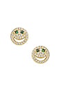 view 1 of 2 Happy Face Stud Earrings in Gold