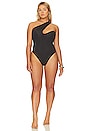 view 2 of 8 Antibes One Shoulder One Piece in Black