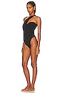 view 5 of 8 Antibes One Shoulder One Piece in Black