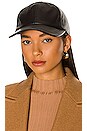 view 1 of 3 Leather Baseball Cap in Black