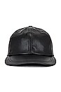 view 3 of 3 Leather Baseball Cap in Black