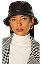 view 1 of 3 Leather Bucket Hat in Black