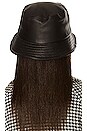 view 2 of 3 Leather Bucket Hat in Black