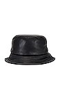 view 3 of 3 Leather Bucket Hat in Black