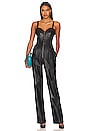 view 1 of 3 Leather Bustier Jumpsuit in Black