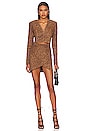 view 1 of 3 Leather Mini Dress in Black & Brown Leopard